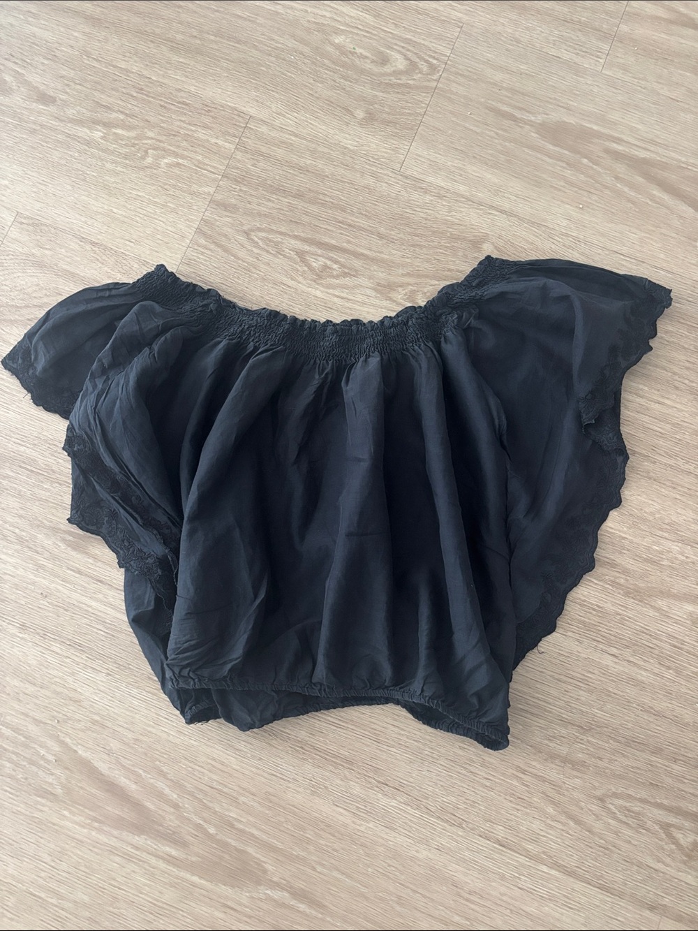 For Joseph Off the Shoulder Black Peasant Top